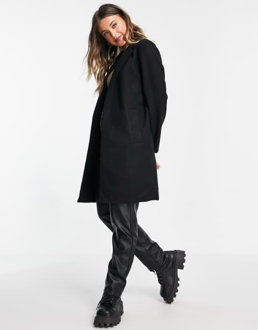 Stradivarius tailored coat in black | ASOS