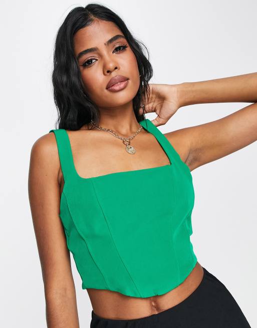 Green store bustier top