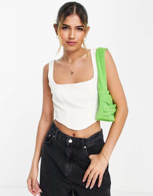 Asos white corset top online