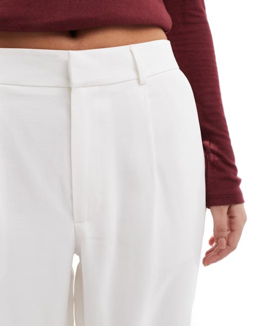 Stradivarius tailored dad pants in white, 4 of 5