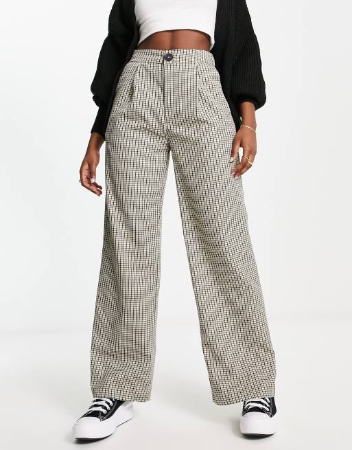 Stradivarius tailored dad trouser in check