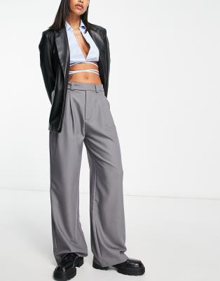 Stradivarius NAHTLOSE SCHLAG - Trousers - grey - Zalando.de