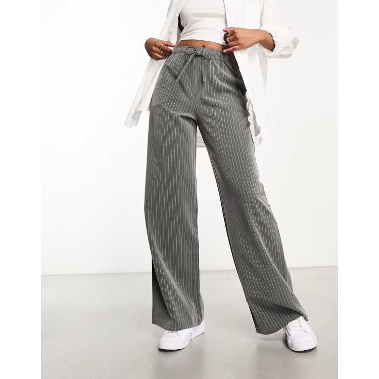 Pinstripe on sale drawstring trousers