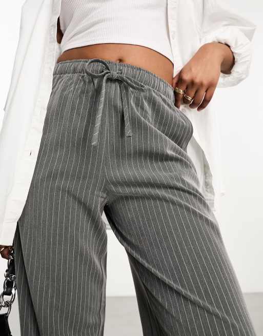 Pinstripe store drawstring pants