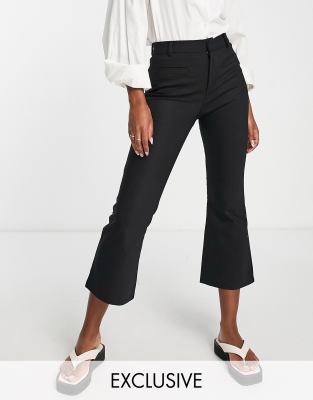 Stradivarius tailored kickflare pants in black 