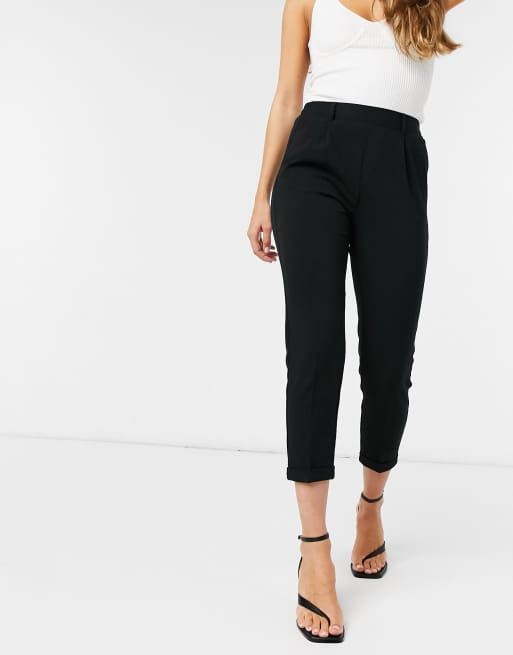 Stradivarius tailored pants in black