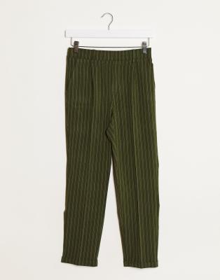 green striped pants