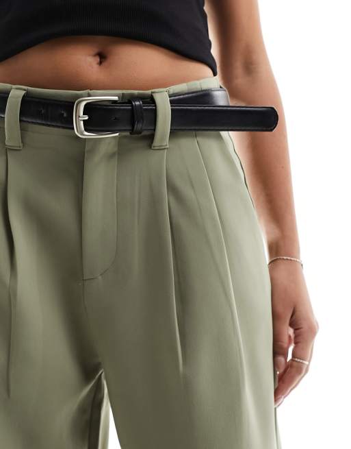 BELTED SLOUCHY PANTS - Khaki