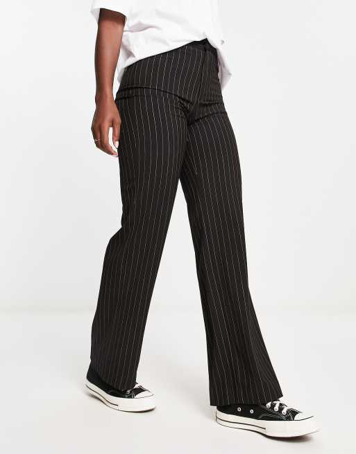 White and black hot sale pinstripe pants