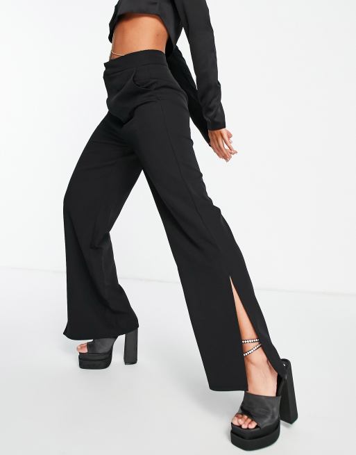 Slit Detail Pants Black