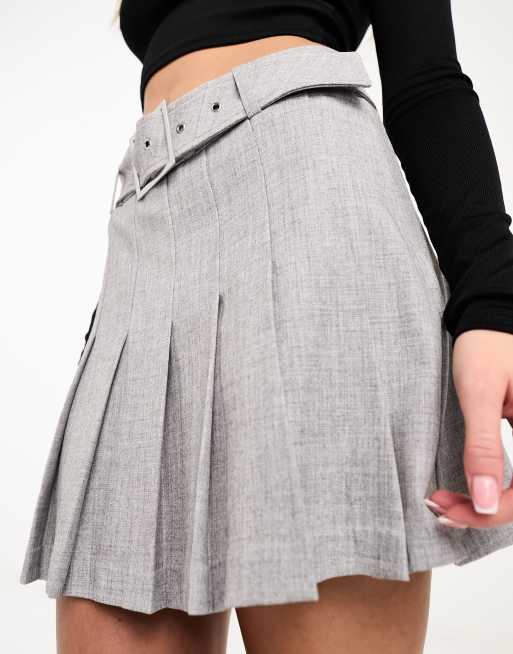 Grey pleated hotsell skirt next