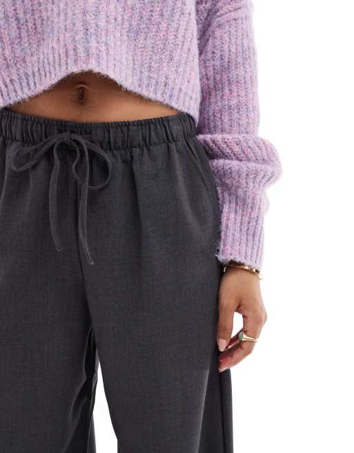 Stradivarius tailored pull-on pants in gray 