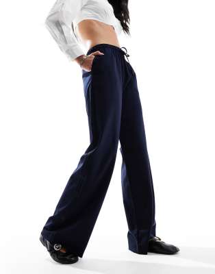 Tailored Navy Blue Women's Slim Pants