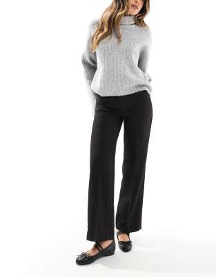 Stradivarius tailored straight slim leg pants in black