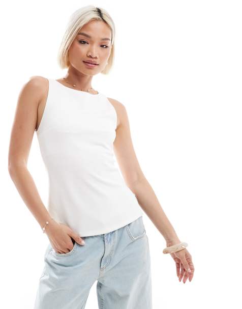 Stradivarius tailored top in white - view 1