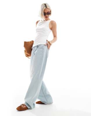 stradivarius tailored top in white