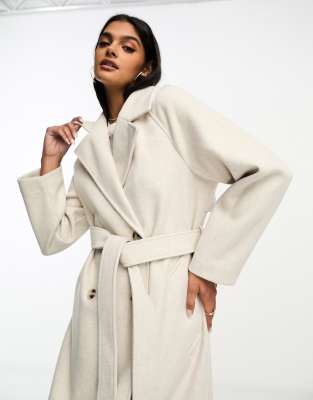 Stradivarius tailored trench coat in ecru