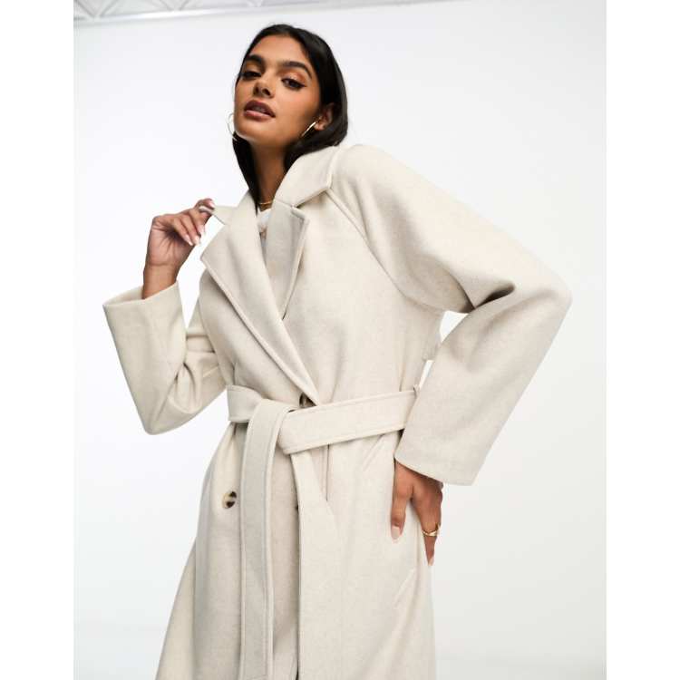 ASOS EDITION trench coat with tie in ecru