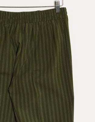 green striped trousers