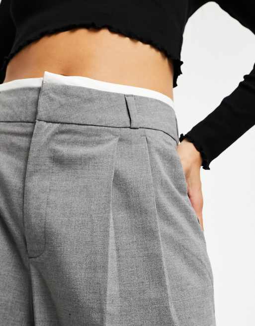 Skinny Double Waistband Tailored Trouser