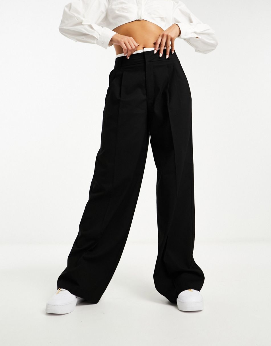 Skinny Double Waistband Tailored Trouser