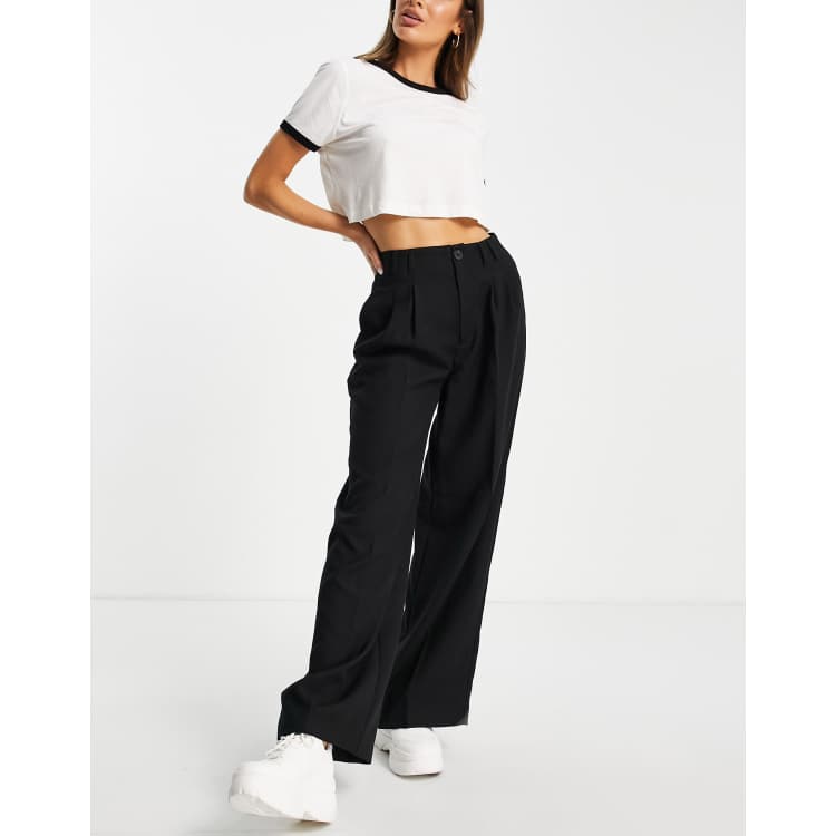 Black tailored 2025 wide leg trousers