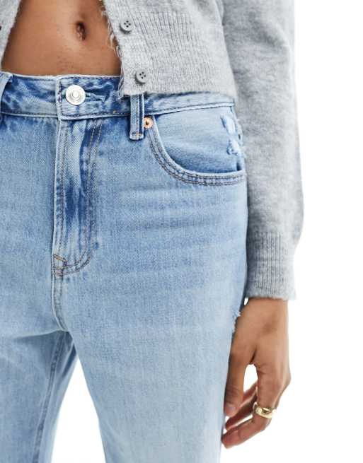 Stradivarius 90s baggy dad jeans in light blue