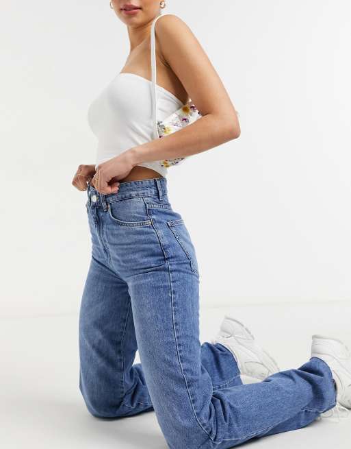 Stradivarius 90s dad jeans in vintage blue