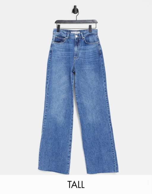 Stradivarius Tall 90s dad jean in medium blue