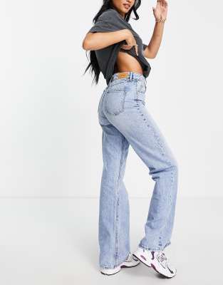 Stradivarius Tall 90s dad jean in vintage blue | ASOS