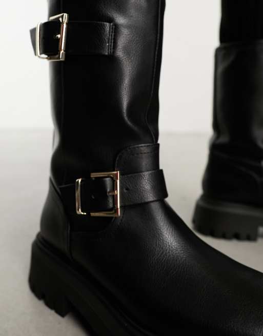 Tall store buckle boots