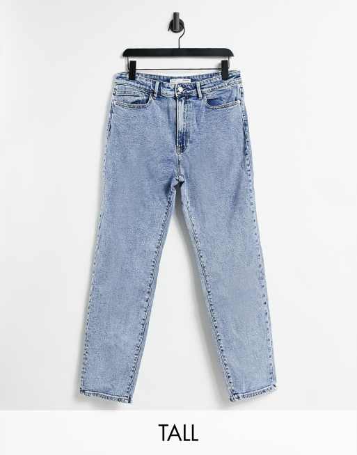 Stradivarius Organic Cotton Petite Slim Mom Jean With Stretch In Blue from  ASOS on 21 Buttons