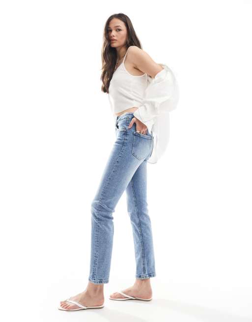 Stradivarius Tall - D10 - Jean mom slim - Délavage moyen, 3 de 5