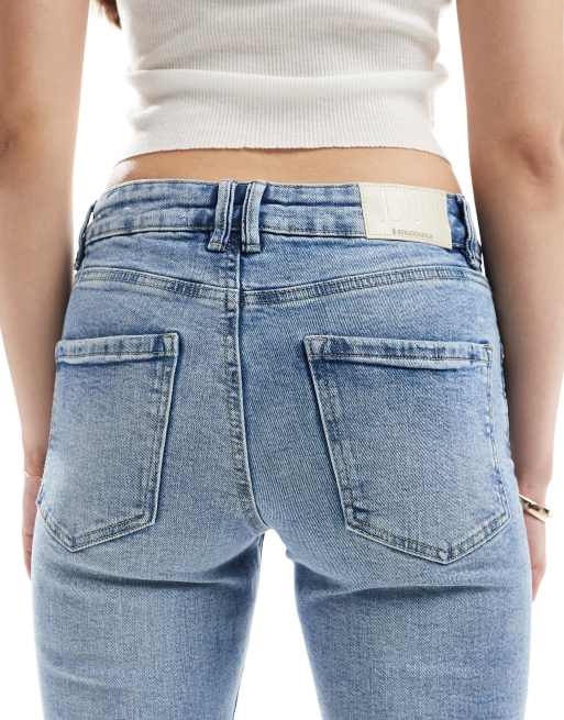 Stradivarius Tall - D10 - Jean mom slim - Délavage moyen, 4 de 5