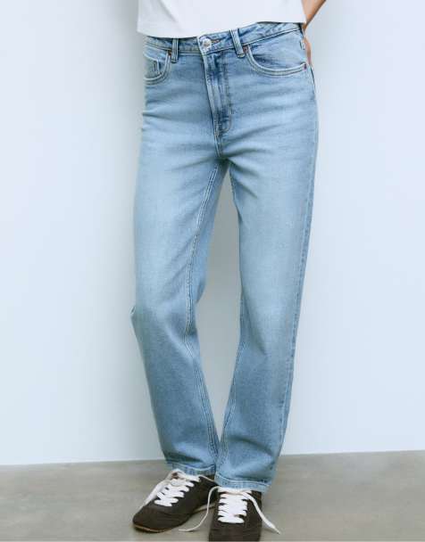 Stradivarius Tall d14 slim comfort fit jeans in light bleach
