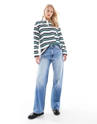 Stradivarius Tall - D88 - Baggy-Jeans in dunkelblauer Waschung