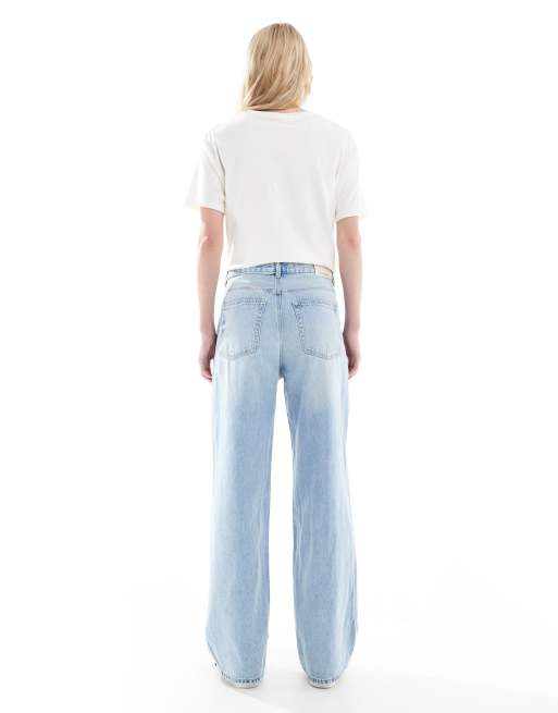 Stradivarius Tall - D88 - Baggy jeans met rechte pijpen in middenblauw, 2 van 5