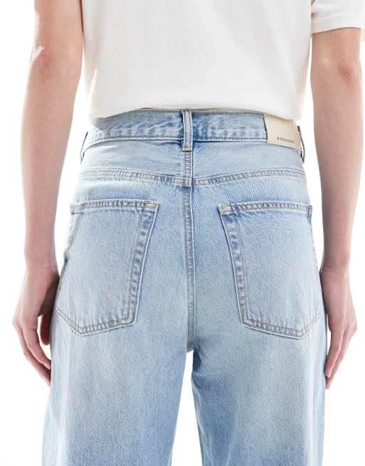 Stradivarius Tall - D88 - Jean baggy - Bleu moyen délavé, 4 de 5