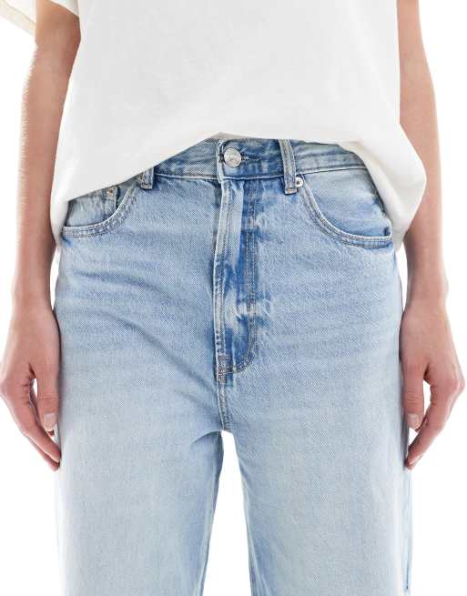 Stradivarius Tall – D88 – Niebieskie sprane jeansy o bardzo luźnym kroju, 5 z 5