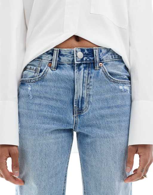 Stradivarius Tall - D92 - Jean droit ample - Bleu denim, 5 de 5