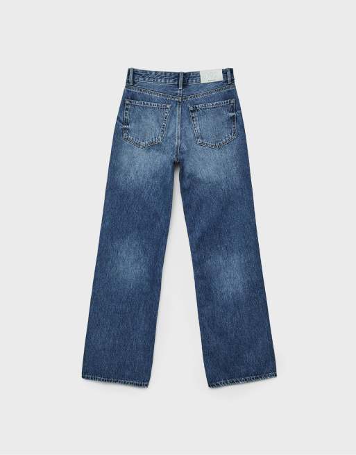 Stradivarius Tall - D92 - Jean droit et ample - Bleu brut, 7 de 7