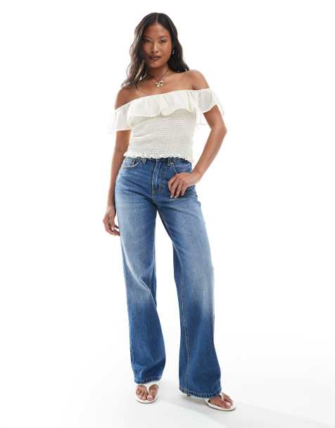Stradivarius Tall – D92 – Jeans in dunkelblauer Waschung mit geradem Schnitt - view 1