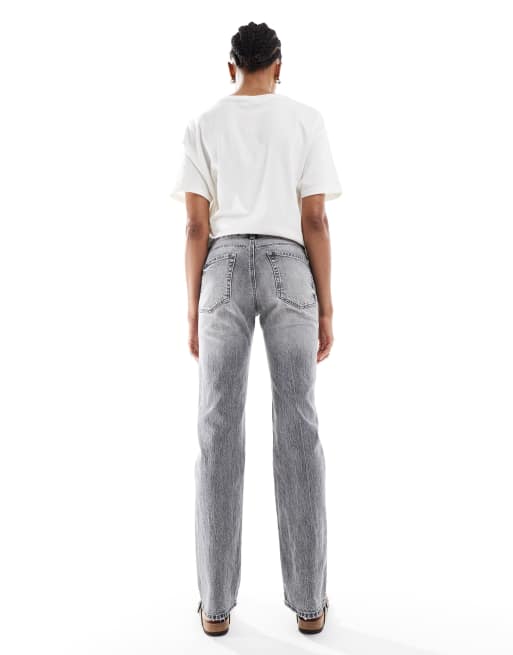 Stradivarius Tall – D98 – Gerade geschnittene Jeans in Mittelgrau mit Vintage-Effekt, 2 von 5
