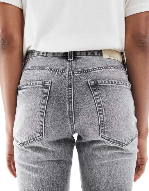 Stradivarius Tall – D98 – Gerade geschnittene Jeans in Mittelgrau mit Vintage-Effekt, 4 von 5