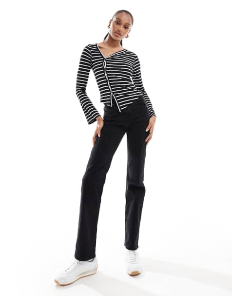 Stradivarius Tall – D98 – Gerade geschnittene Jeans in Schwarz - view 1