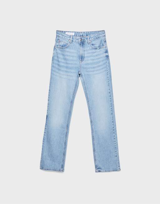 Stradivarius Tall - D98 - Jean droit effet vintage - Bleu clair, 6 de 7