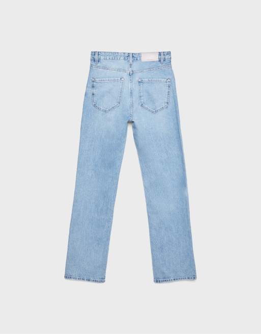 Stradivarius Tall - D98 - Jeans met rechte pijpen en vintage effect in lichtblauw, 7 van 7
