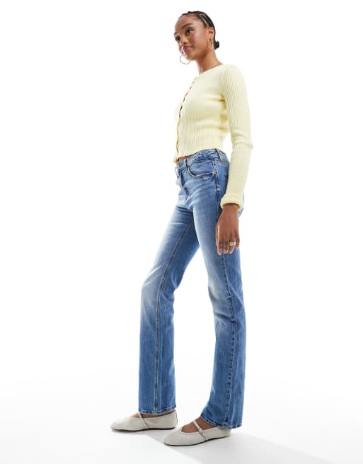 Stradivarius Tall – D98 – Straight Jeans in Blau mit Vintage-Effekt, 3 von 5