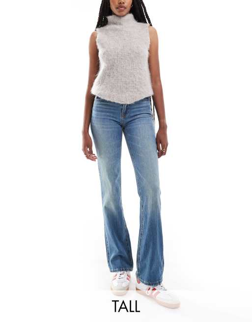 Stradivarius Tall – D98 – Vintagetvättade, raka jeans