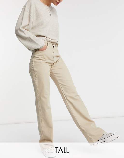 Stradivarius Tall - Dad jeans in jaren 90 stijl in zandkleur